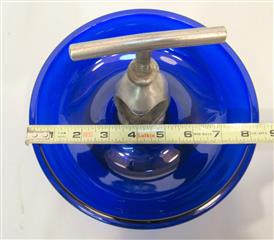 VERY RARE MCM COBALT BLUE GLASS WALNUT CRACKER WITH 4 PICKS-METAL PATENTED 1917